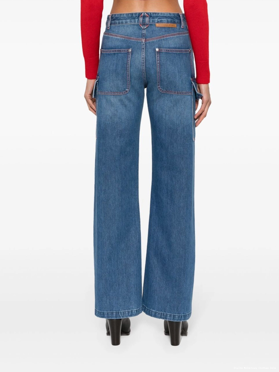Cheap Women McCartney Stella wide-leg jeans ankle-zips 0803